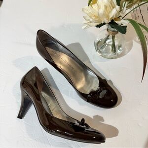 Marc Fisher Women's Dark Brown Patent Heels 6.5M